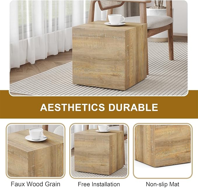Side Table, End Table Living Room Table, Modern Side Table Sofa Couch Tables, Faux Marble End Tables, Bedside Table Nightstand for Small Spaces, Bedroom