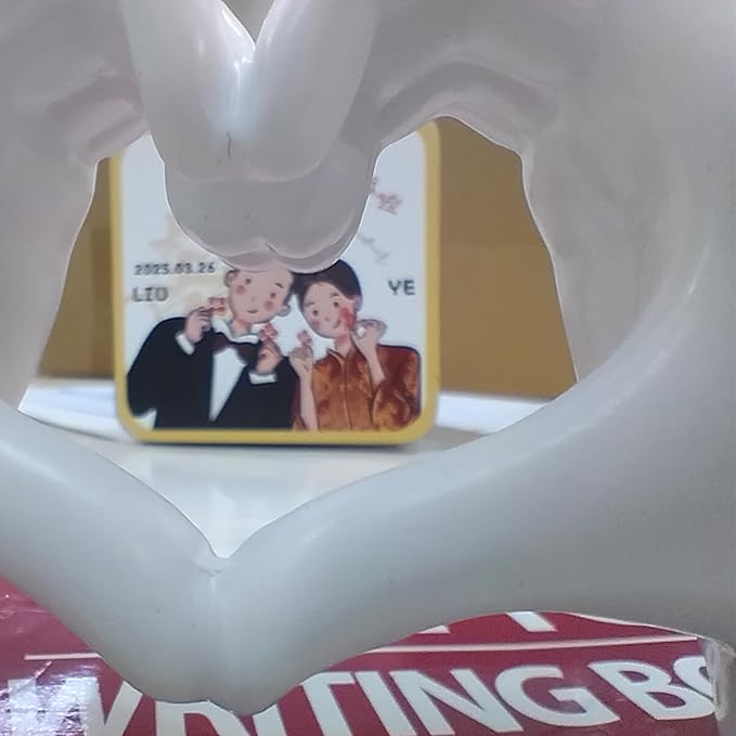 Small Heart in White Hands Statue - Elegant Gift for Weddings, Anniversaries & Mother's Day, Home/Office Decor,Heart Hands Sculpture