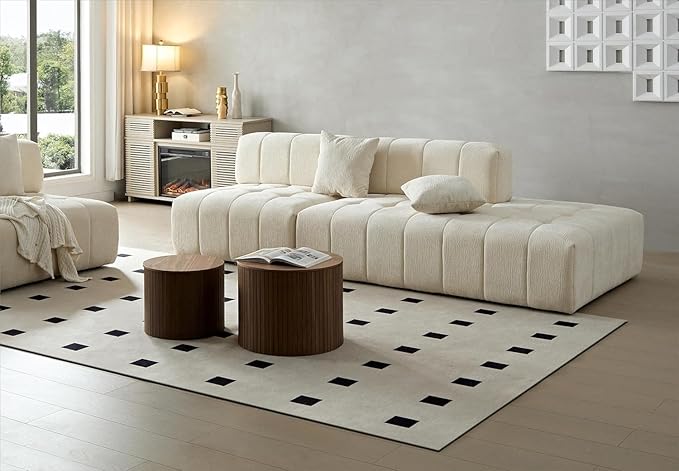 KEVINSPACE Small Coffee Table Nesting End Table Set of 2, Round Coffee Table with Storage Function Wood Side Table Circle Accent Tables for Small Spaces Living Room Bedroom Balcony Office Walnut