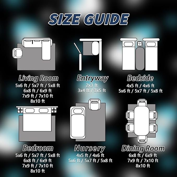 Snowman Rug Blue - 8x10 Rug, Snowflake Living Room Rugs, Snowman Bedroom Rugs, Kids Cartoon Xmas Carpet, Christmas Home Decor & Gifts