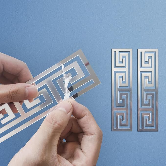 12 Pcs Geometric Shape DIY Acrylic Wall Stickers Removable Adhesive Wall Mirror Decor for Living Room Home Background (Gold)