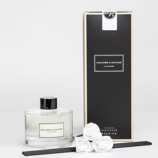 CULTURE & NATURE Reed Diffuser Set 6.7oz (200ml) Lilac Garden Scented Diffuser with Sticks Home Fragrance Reed Diffuser for Bathroom Shelf Decor