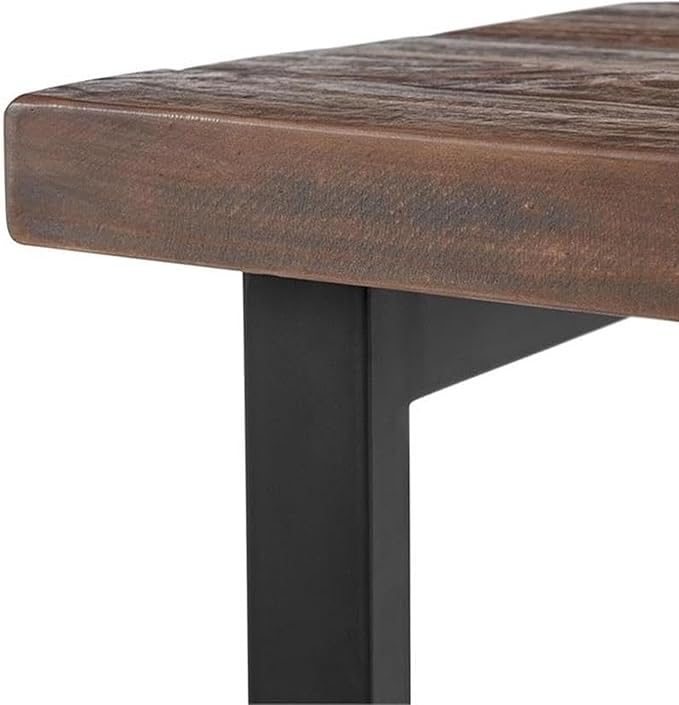 Pomona 27-Inch Wood End Table in Rustic Natural Finish with Metal Legs - 2-Tier Modern Farmhouse Side Table for Home Décor or Accent in Living Room, Bedroom, and Office by Alaterre Furniture