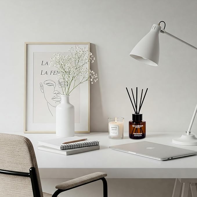 Rose Enchanté Reed Diffuser Oil – Long Lasting Room Scent Diffuser with Premium Essential Oils – Floral Fragrance for Home, Bedroom, or Bathroom Aroma Diffuser – 50ml