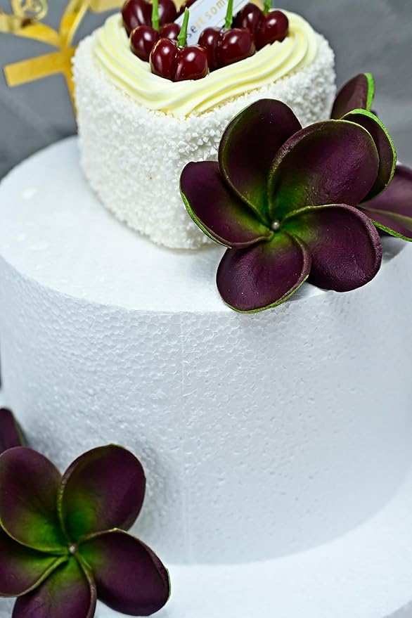 Birthday Gifts for Women Men 10pcs Unique Green Burgundy Flowers PU Real Touch Flowers Hawaiian Plumeria Frangipani Artificial Flowers for DIY Birthday Gifts Wedding Gifts Home Decor Table Centerpiece