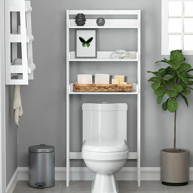 Sumnacon Bathroom Tray for Counter 16.9 Inch Water Hyacinth Bathroom Tray Over Toilet,Wicker Toilet Tank Tray Organizer Decorative Tray for Bathroom Toilet Vainty Kitchen Shelf Dining Table Desk