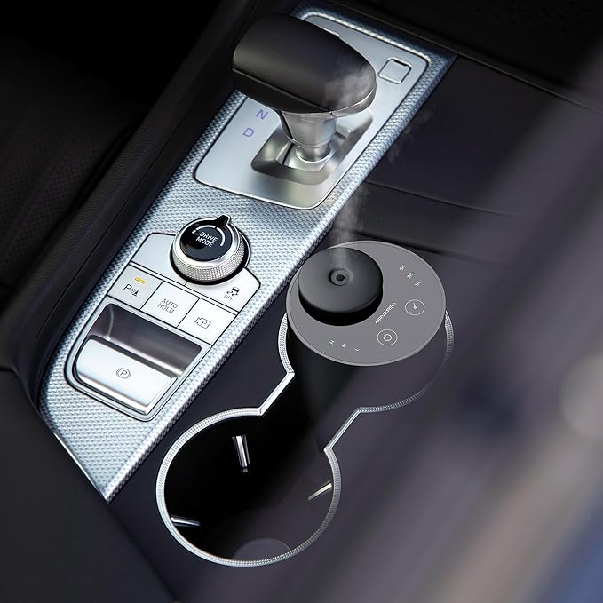 Airversa Waterless Essential Oil Diffuser Starter Kit with 4 x 10mL Fragrance Scent Oil, Battery Operated Mini Scent Air Machine Portable Diffuser for Home Car Office, ANX Titanium Kit01