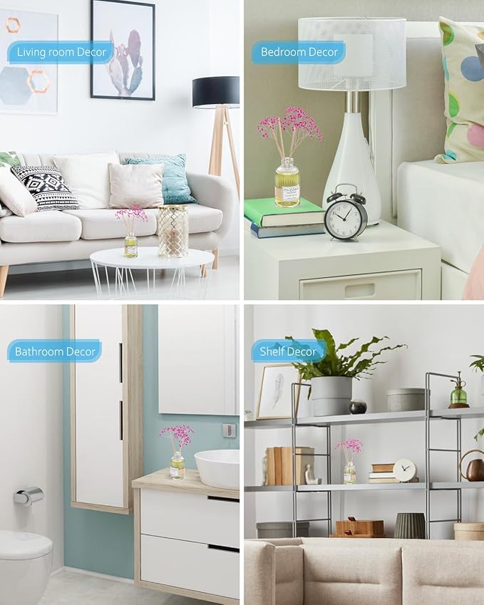 MIZZEO Reed Diffuser Set, Vanilla Dreams 6.76 fl oz Highly Scented Room Diffuser Home Fragrance Essential Oil Reed Flower Diffuser, House Bedroom Office Decor & Gifts