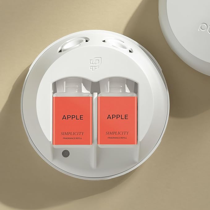 Pura & Simplicity Home Scent Refill - Smart Air Diffuser - Up to 120-Hours of Luxury Fragrance per Refill - Home Essential - Clean & Safe Diffuser Fragrance - 2 Pack, Apple