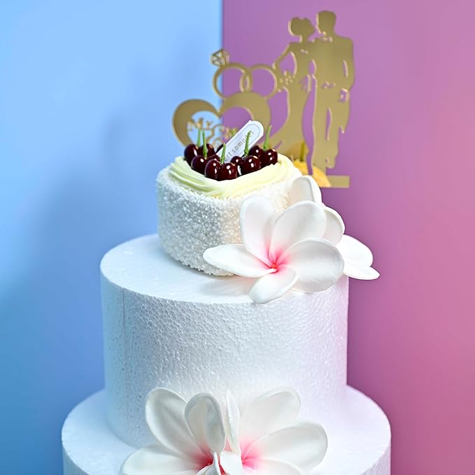 Birthday Gifts for Women 10pcs Gradient Pink Flowers PU Real Touch Flowers Hawaiian Plumeria Frangipani Artificial Flowers for DIY Birthday Gifts Wedding Gifts Home Decor Table Centerpiece