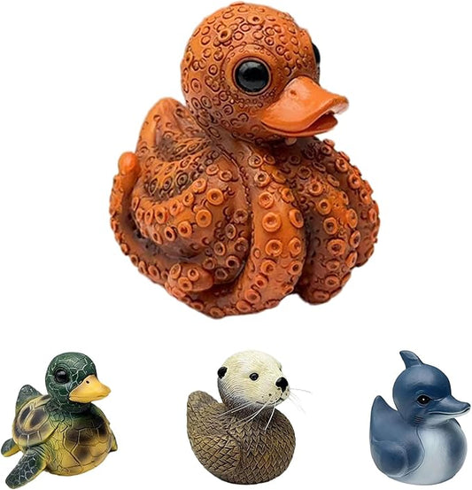 Whimsical Resin Shelf Sitter - 3 Inch Mini Decorative Sculpture for Office Desk Kitchen Living Room School - Creative Tabletop Ornament Gift with Exquisite Detailing (Octopus)