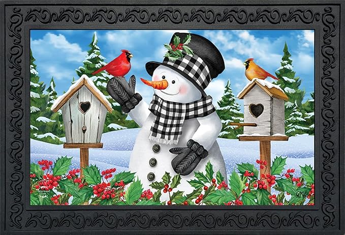 Briarwood Lane Checkered Snowman Winter Doormat