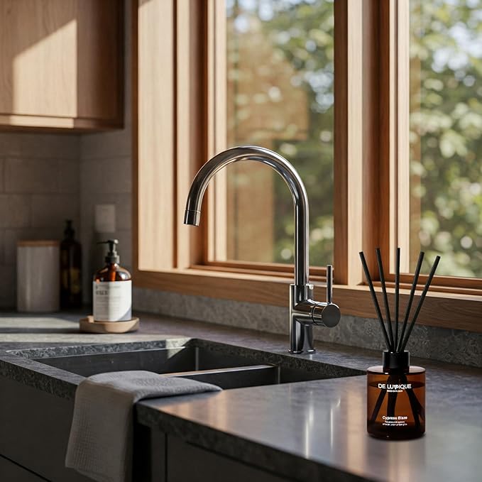 Cypress Blaze Aromatherapy Diffuser – Long-Lasting Home Fragrance Diffuser with Tobacco, Cypress & Grapefruit, Scented Oil Sticks for Room, Office, or Bathroom – 150ml