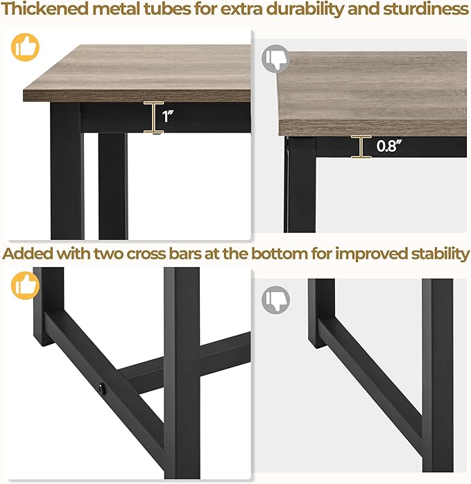 Yaheetech 3 Piece Dining Table Set - Kitchen Table & Chair Sets for 2 - Compact Table w/ 2 Stools & Space Saving Design for Dining Room Living Room Kitchen, Gray