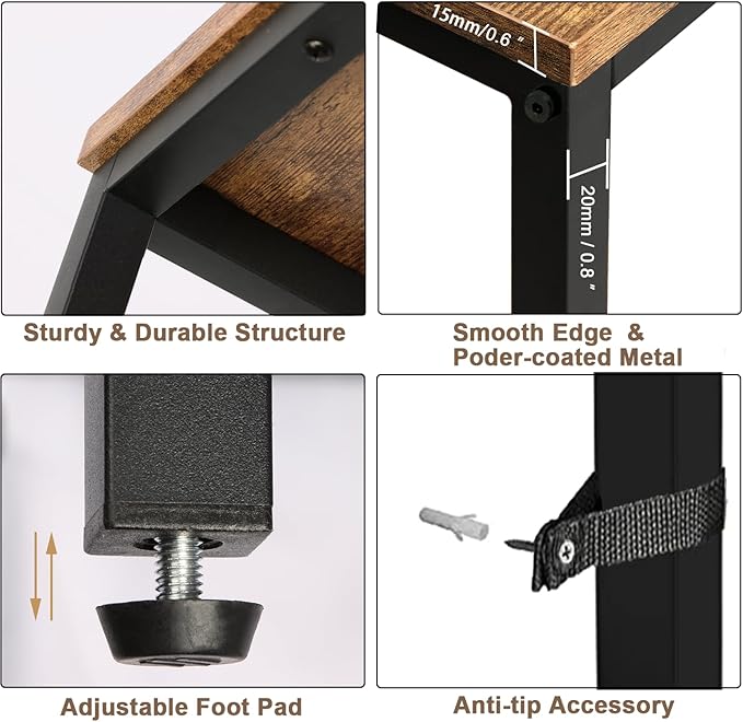 39.4” Console Table, Hallway Entrance Table Sofa Table Behind Couch, for Living Room, Entryway, Easy Assembly, Accent Table, Rustic Brown