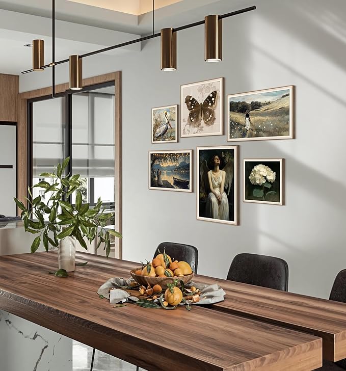 YUEYARIT Framed wall art, vintage wall decor, modern farmhouse style butterfly decor, canvas printed pictures, suitable for gifts, cottagecore bedroom, bathroom, living room, and office artwork (20x20) inch