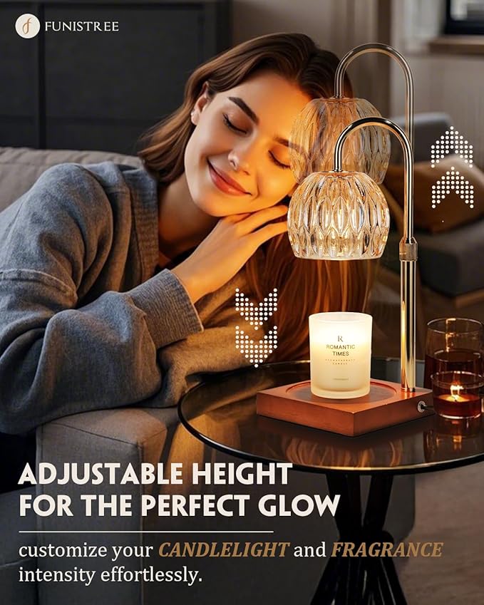 Candle Warmer Lamp, Wax Melter Warmer with Adjustable Height & Timer, Birthday Gifts for Women Mom, Christmas Gifts, House Warming New Home Office Decor for Jar Candles