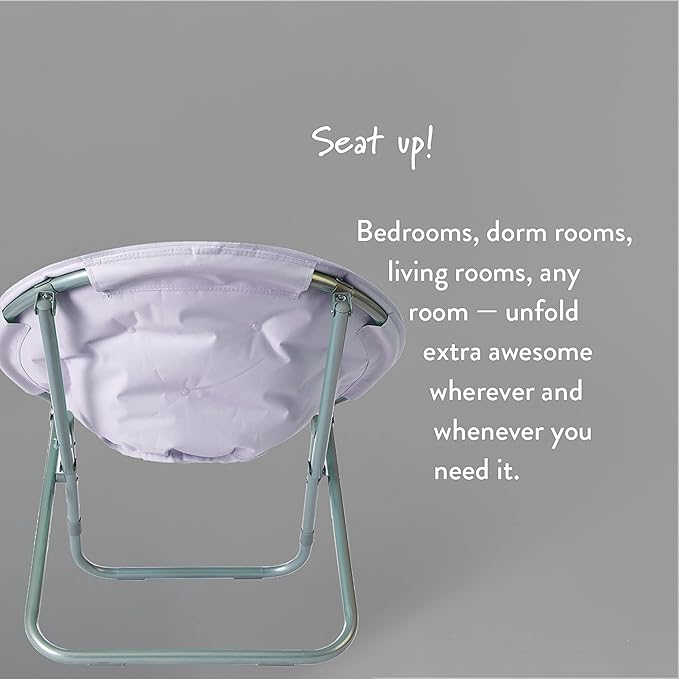 Urban Lifestyle Micromink Foldable Saucer Chair, Lavender