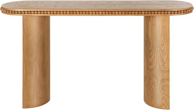 kevinplus 59.8'' Console Table Sofa Table for Entryway, Modern Elegant Design & Reversible Curved Column Leg, Easy Assemble, Brown