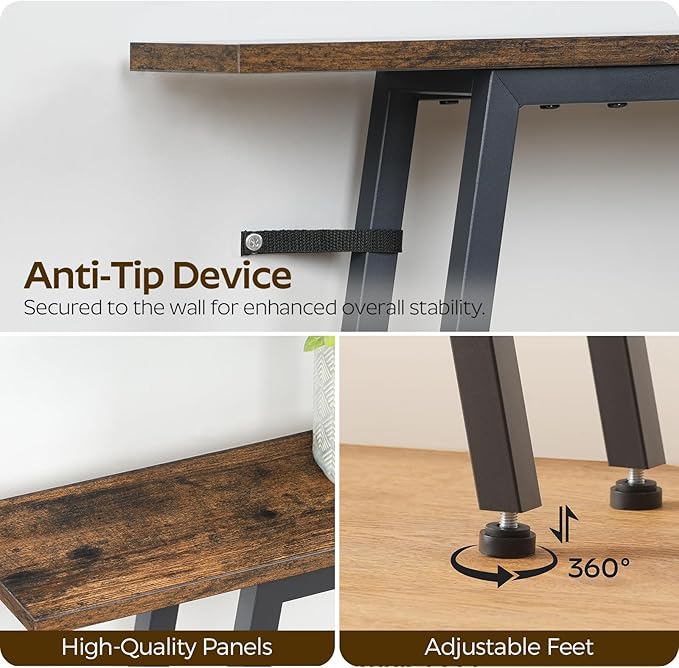 78.7" Couch Table Behind Sofa, Narrow Console Table with Outlet, Skinny Sofa Tables Narrow Long, Long Entryway Tables for Hallway, Entryway, Living Room, Rustic Brown and Black CT205UBR