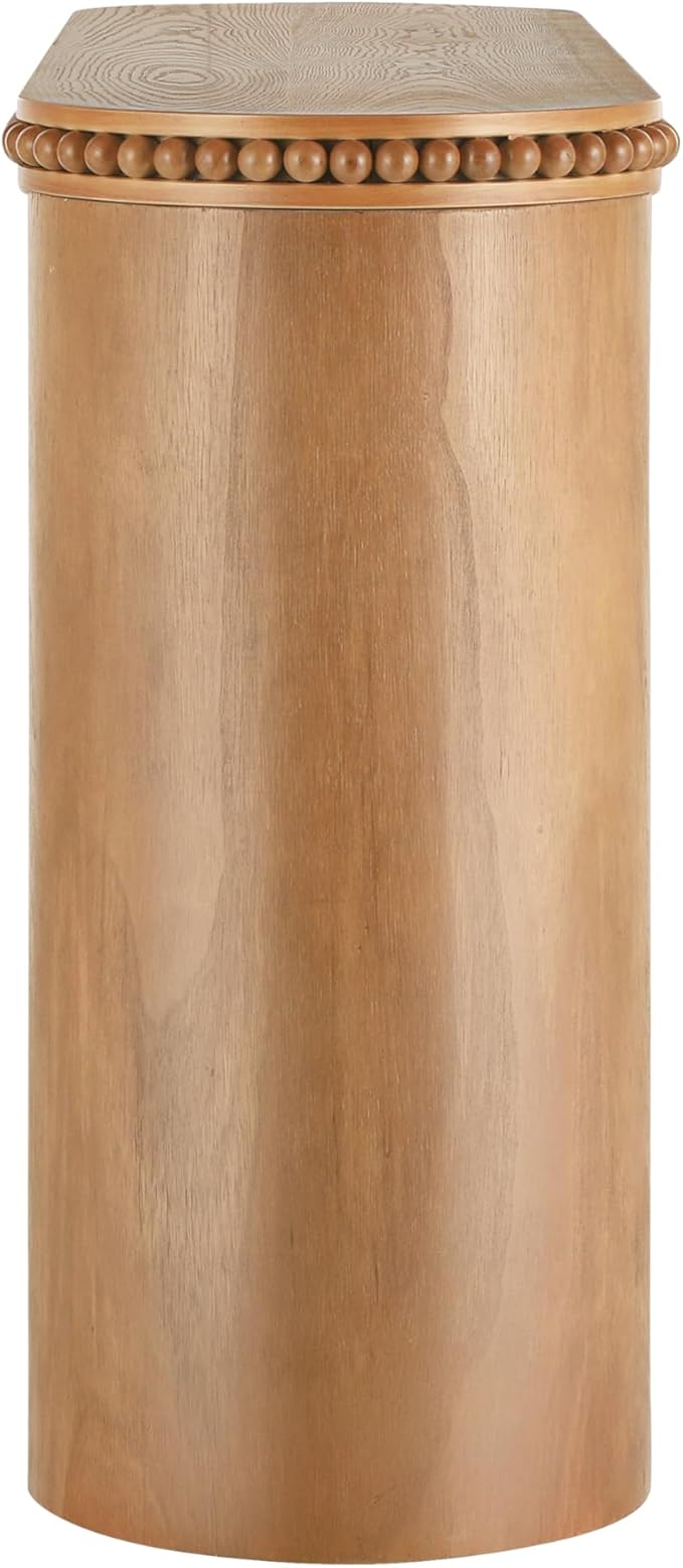 kevinplus 59.8'' Console Table Sofa Table for Entryway, Modern Elegant Design & Reversible Curved Column Leg, Easy Assemble, Brown