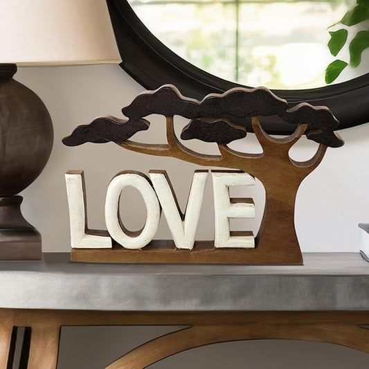 Decozen Gifts for Mom - Wooden Love Letters Sculpture - Mother's Day Birthday Gifts, Home, Office, Living Room, Shelf, Fireplace, Farmhouse, Tabletop, Boho and Mantle Decor - Mothers Day Decorations