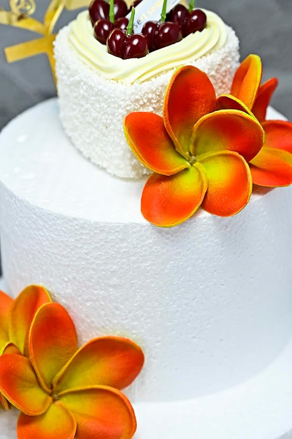 Birthday Gifts for Women Men 10pcs Unique Red Green Flowers PU Real Touch Flowers Hawaiian Plumeria Frangipani Artificial Flowers for DIY Birthday Gifts Wedding Gifts Home Decor Table Centerpiece