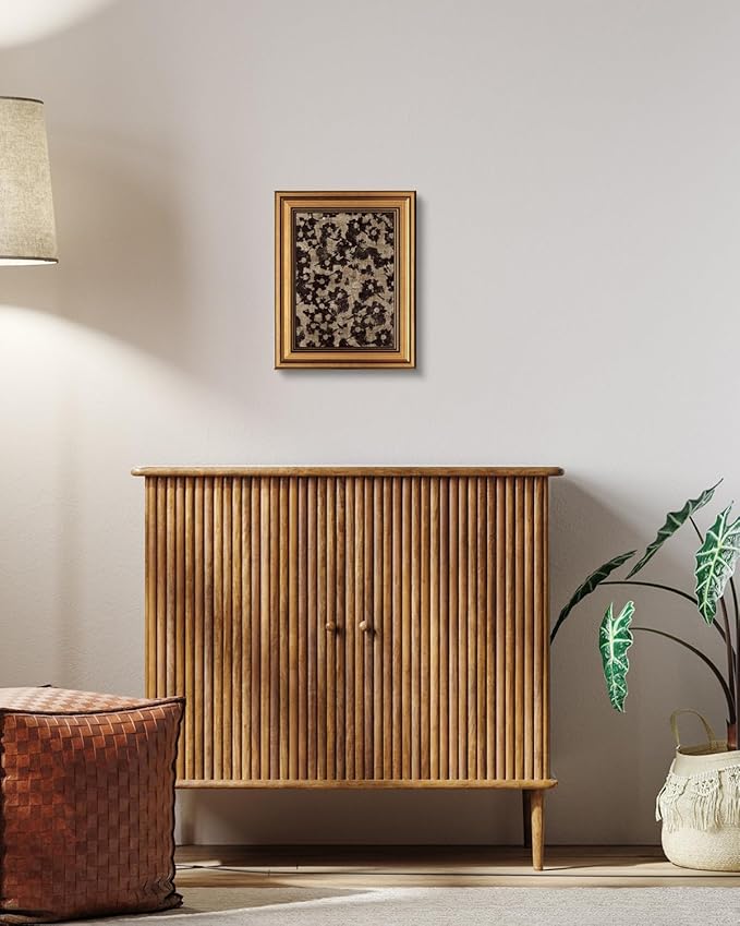 HUARCEY Gold Framed Vintage Wall Art for Living Room, Flowers Painting Prints Shelf Decor for Kitchen, Aesthetic Bedroom Wall Art, Christmas Gifts for Friends or Family (Crushed Flower - 8"x10")