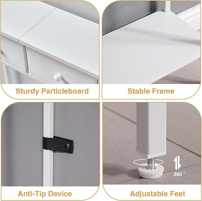 Small Entryway Table with Drawers & Storage Shelf High Tall Little Narrow Front Door Console Tables Skinny Slim Wall Table for Entry Hall Hallway Foyer, Thin Bedside Nightstand for Small Space Bedroom