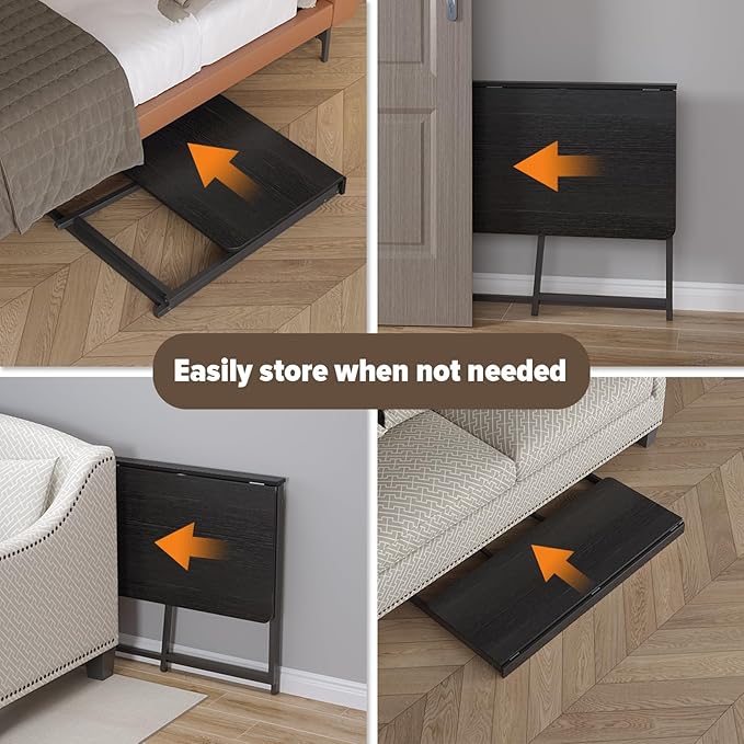 WOHOMO Folding Desk, 47.2" Foldable Computer Desk for Bedroom, Space Saving Computer Table Writing Workstation for Home Office, Easy Assembly, Black