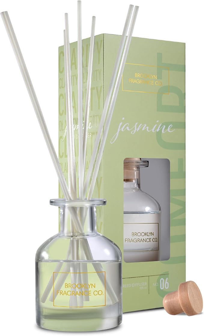 Brooklyn Fragrance Co. Aroma Diffuser - Long Lasting Premium Fragrance - Air Fresheners for Home Jasmine Scents - Fragrance Diffuser for a Large Room - 100ML