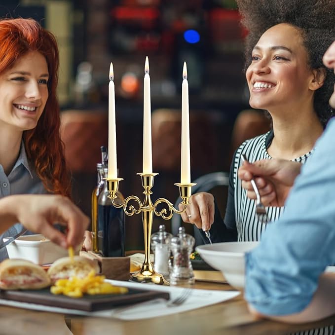 20 Ivory 10 Inch Unscented Smokeless Taper Candles with Cotton Wick, 7+ Hours of Long Lasting Burn, Great for Home Decor & Parties, Dinner, Beautiful Gifts!