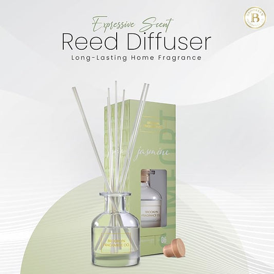 Brooklyn Fragrance Co. Aroma Diffuser - Long Lasting Premium Fragrance - Air Fresheners for Home Jasmine Scents - Fragrance Diffuser for a Large Room - 100ML