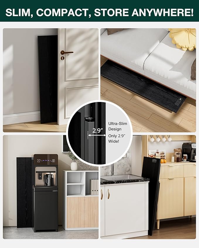 Frylr Small Folding Computer Desk – 43.3 Inch Portable Table for Craft and Study, Lightweight Desk for Small Spaces, Foldable Laptop Table Built-in AC/USB Outlets for Convenience, Dark Oak