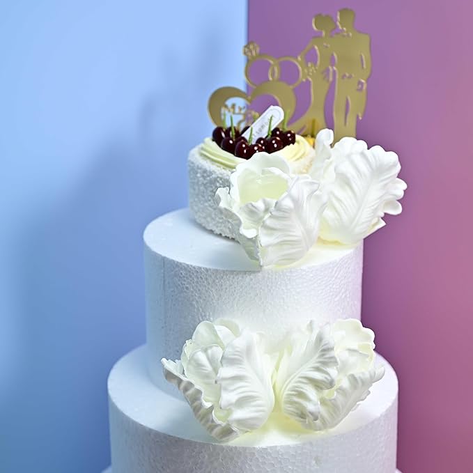 8pcs White Flowers PU Real Touch Flowers Wedding Bouquets Artificial Flowers for Decoration DIY Floral Gifts Cake Topper Home Office Table Decor Farmhouse Table Centerpiece Decorations