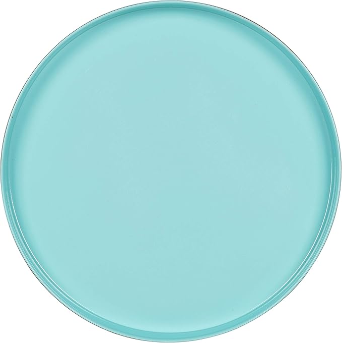 Kate and Laurel Celia Round Foldable Tray Accent Table, 14" x 14" x 25.75", Light Teal and Gold, Modern Minimalist Design and Magnetic Tabletop