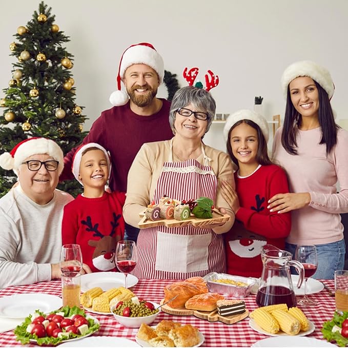 AWIZOM 2 Pcs Christmas Wooden Serving Platters Christmas Tree and Snowman Charcuterie Boards Xmas Wood Trays Decorative Wooden Snack Cheese Dish Plate for Winter Holiday Housewarming Present