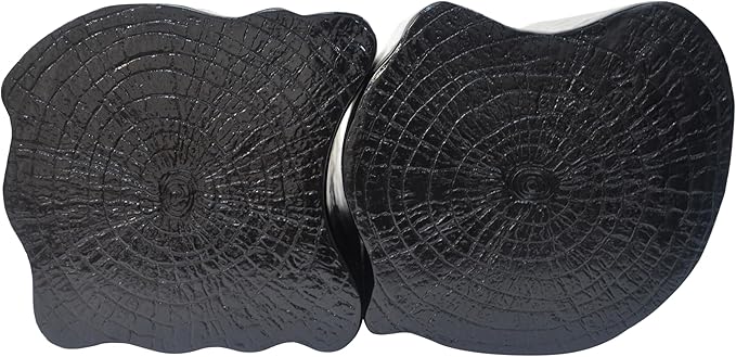 kevinplus 2-in-1 Irregular Nesting Side Table End Table Set of 2 for Living Room, MGO Material for Indoor & Outdoor, Natural Wood Grain, No Assembly, Black