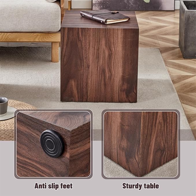Side Table, End Table Living Room Tables, Wood Sofa Couch Bedside Table, Nightstand for Small Spaces, Bedroom