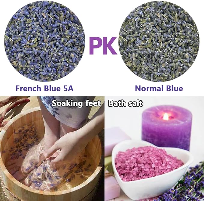 Dried Lavender Flowers, Natural Dried Lavender Buds, Fragrant Dried Lavender Bulk for Drawers and Closets, Wholesale Dried Flowers for Soap, Candle, Sachets, DIY (1 Pound)