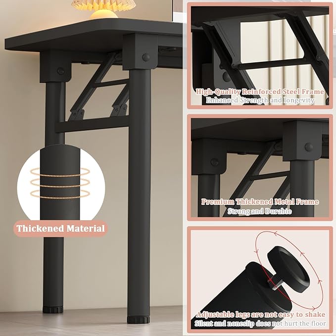 Computer Desk Study Table No Assembly Required,Writing Computer Space Saving Folding Table for Home Office
