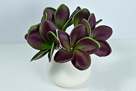 Birthday Gifts for Women Men 10pcs Unique Green Burgundy Flowers PU Real Touch Flowers Hawaiian Plumeria Frangipani Artificial Flowers for DIY Birthday Gifts Wedding Gifts Home Decor Table Centerpiece