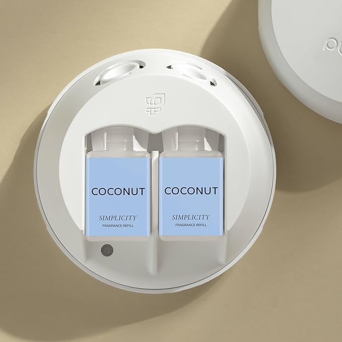 Pura and Simplicity - Smart Home Air Diffuser - Up to 120-Hours of Luxury Fragrance per Refill - Spring & Summer Fragrance - 2 Pack, Coconut