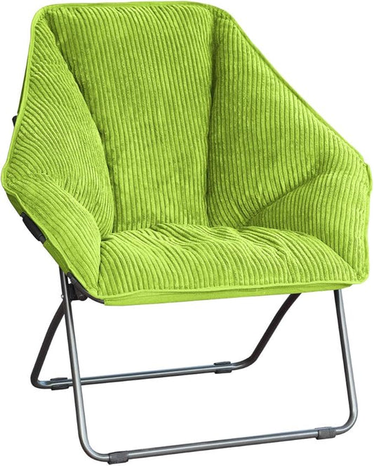 Zenithen Limited Portable Hexagon Folding Metal Framed Dish Chair, Perfect for Dorm Rooms, Reading, Studying, Bedrooms, Gaming, and Living Rooms (Pack of 1, Light Green)