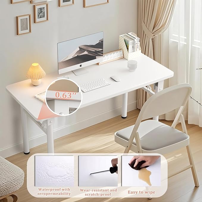 Computer Desk Study Table No Assembly Required,Writing Computer Space Saving Folding Table for Home Office