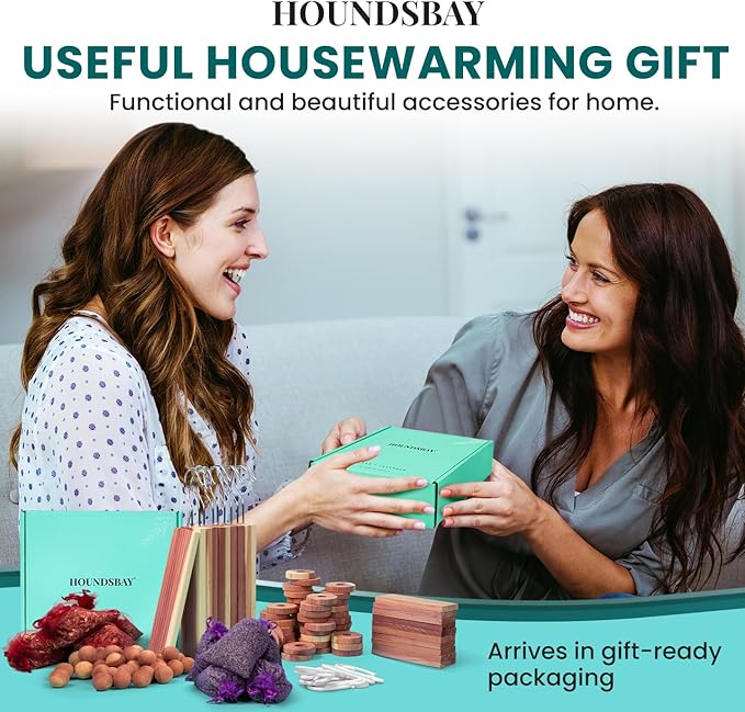 60 Variety Pack - Cedar for Closets - Moth Balls Alternative for Clothes Storage - Fabric Protection Hang-Ups - Natural Hanger Rings - Freshner for Clothes Storage