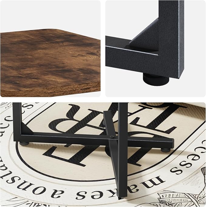 NEFROM C-Shaped End Tables, TV Trays Set of 2, Small Side Table for Couch, Sofa Table for Living Room, Bedroom, Bedside ET-X-BRW2