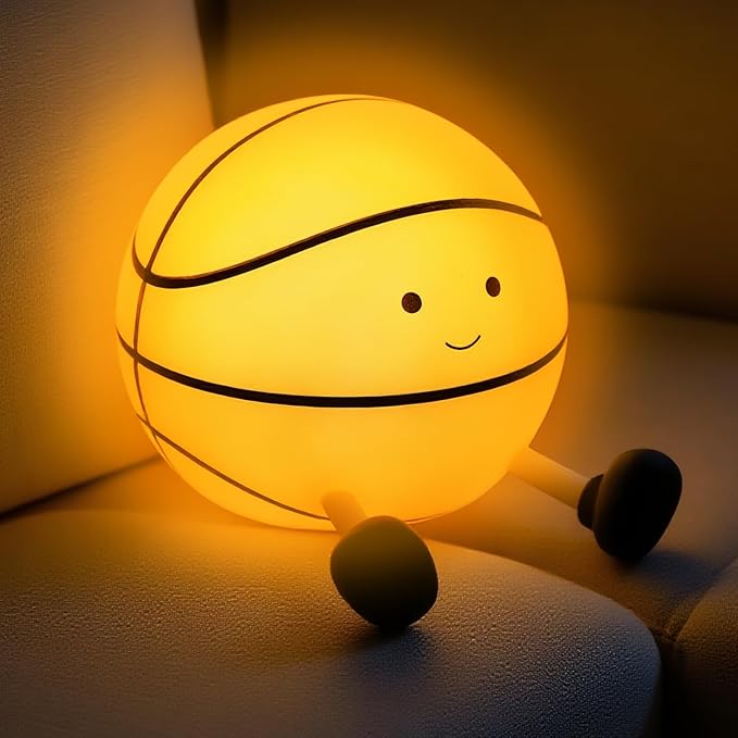 QANYI Sport Fans Basketball Lamp, LED Sports Light Rechargeable for Boys Room Bedroom Decor, Light Up Basketball Decoration Christmas Gift Ideas for Girls Children Teens Kids 8-12 Boys