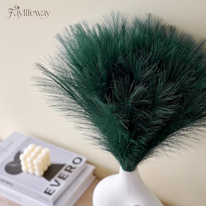 𝟱𝟬𝙥𝙘𝙨 Pampas Grass 𝟭𝟳in, Faux Pampas Grass Office Home Decor, Fake Artificial Pampas Grass Flower Arrangement Vase Filler for Wedding Party Home Boho Decoration (𝗚𝗿𝗲𝗲𝗻)