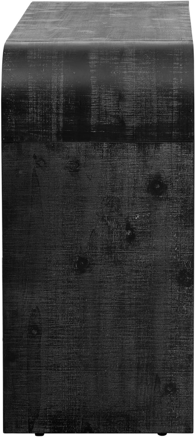 kevinplus 59'' Retro Console Table Sofa Table Entryway Table with Drawer Storage, Modern Mid-Century Retro Wood Console Sofa Table for Living Room Bedroom Hallway, Adjustable Foot Pad, Antique Black